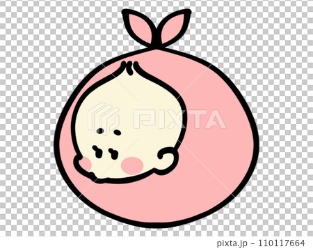 襁褓中的嬰兒插畫素材 110117664