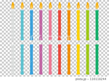蝋燭のイラストのセット_1 蝋燭のイラストのセット_1 110118244