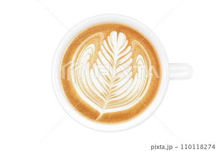 カフェラテのイラスト リアル 110118274