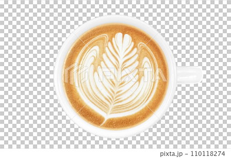 カフェラテのイラスト リアル 110118274