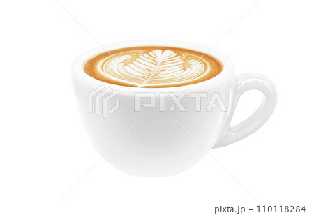 カフェラテのイラスト リアル 110118284