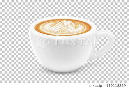 カフェラテのイラスト リアル 110118289