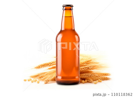 Beer bottle on a white background. Bottle with drink like Ipa, Pale Ale, Pilsner, Porter or Stout Beer bottle on a white background. Bottle with drink like Ipa, Pale Ale, Pilsner, Porter or Stout 110118362