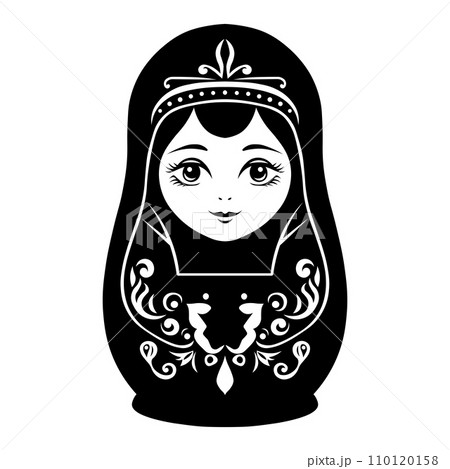 Matryoshka doll vector icon on white background 110120158