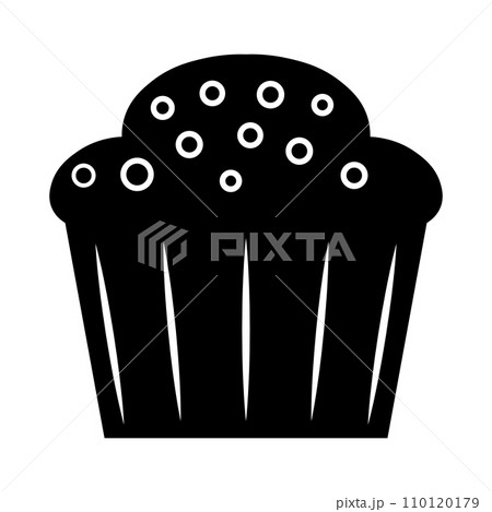 Muffin black vector icon on white background Muffin black vector icon on white background 110120179