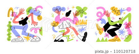 People dancing celebrating vector illustration 110120718