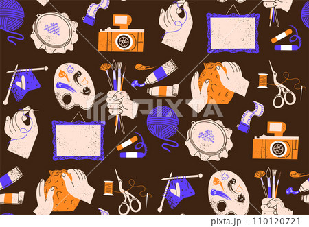 Accessories for creativity seamless background 110120721