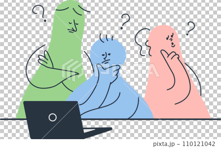 人們一邊看電腦一邊擔心 人們一邊看電腦一邊擔心 110121042