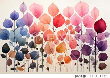 繊細な色合いで描かれた紙の花の美しいアートワーク AI画像 110121538