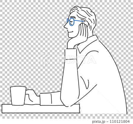 senior man drinking coffee senior man drinking coffee 110121804