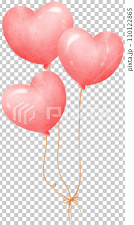 Cute heart balloons watercolor illustration, valentine's day Cute heart balloons watercolor illustration, valentine's day 110122865