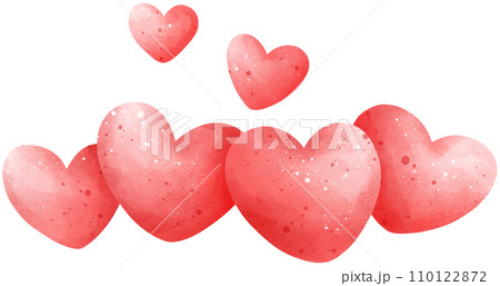 Cute a group of heart watercolor illustration, valentine's day Cute a group of heart watercolor illustration, valentine's day 110122872
