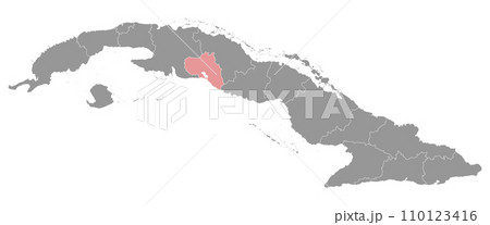 Cienfuegos province map, administrative division of Cuba. Vector illustration. 110123416