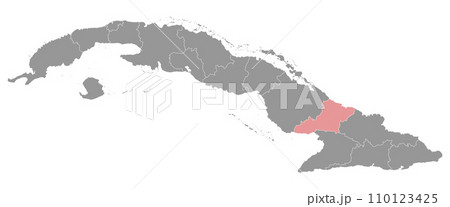 Las Tunas province map, administrative division of Cuba. Vector illustration. 110123425