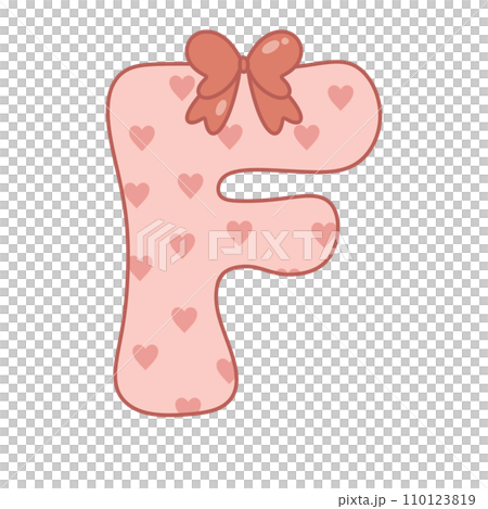 Letter ribbon pink valentine alphabet heart...のイラスト素材 [110123819] - PIXTA
