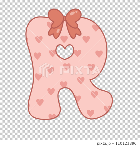 Letter ribbon pink valentine alphabet heart...のイラスト素材 [110123890] - PIXTA