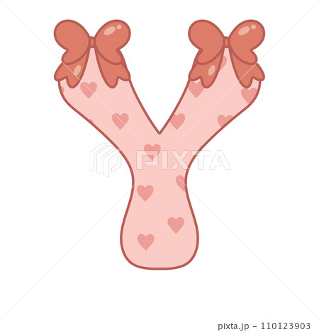 Letter ribbon pink valentine alphabet heart love sweet vintage retro groovy . for birthday party ,baby shower ,event, promo, logo, banner, monogram and poster. Typeset design. 110123903