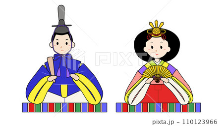 ひな祭り - お内裏様とお雛様（主線あり） 110123966
