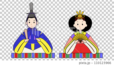 ひな祭り - お内裏様とお雛様（主線あり） 110123966