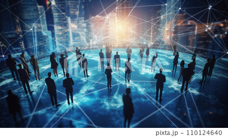 AI-generated content. Group of People Enjoying the Cityscape AI-generated content. Group of People Enjoying the Cityscape 110124640