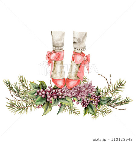 Watercolor fashion legs on high heels illustration. Fashion and style, clothing and accessories. Footwear. Perfect for greetings cards, invitation, poster, party decoration. Watercolor fashion legs on high heels illustration. Fashion and style, clothing and accessories. Footwear. Perfect for greetings cards, invitation, poster, party decoration. 110125948
