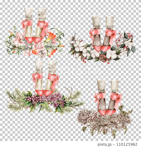 Watercolor fashion legs on high heels illustration. Fashion and style, clothing and accessories. Footwear. Perfect for greetings cards, invitation, poster, party decoration. Watercolor fashion legs on high heels illustration. Fashion and style, clothing and accessories. Footwear. Perfect for greetings cards, invitation, poster, party decoration. 110125962