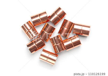 Copper sleeves, weld-in sockets, soldering fittings, and connectors for installation on copper pipes, and for use in plumbing or mechanical applications. With a diameter of 15 mm and of 20 mm length. 110126199