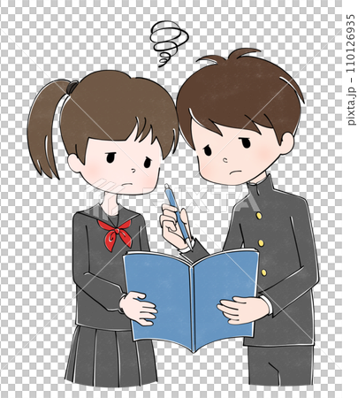Illustration of a student wearing a sailor suit and school uniform Illustration of a student wearing a sailor suit and school uniform 110126935