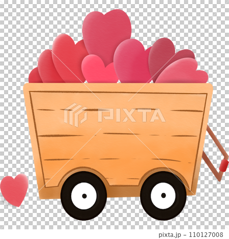 a car with hearts on a pink wooden board 110127008