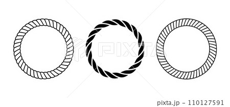 Rope frame set. Round cord border collection. Circle rope wreath loop. design, frame. Chain, braid or plait border bundle. Circular design elements for decoration, banner, poster. Vector illustration Rope frame set. Round cord border collection. Circle rope wreath loop. design, frame. Chain, braid or plait border bundle. Circular design elements for decoration, banner, poster. Vector illustration 110127591