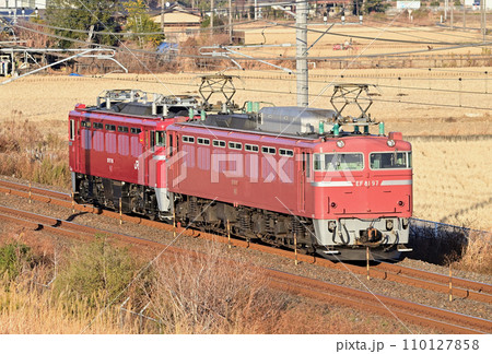 東北本線　栗橋ー東鷲宮　JR東日本　EF81-97（新潟）＋ED75-758（仙台） 110127858