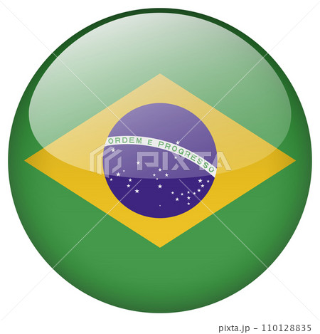 Brazil flag button. Brazil flag button. 110128835