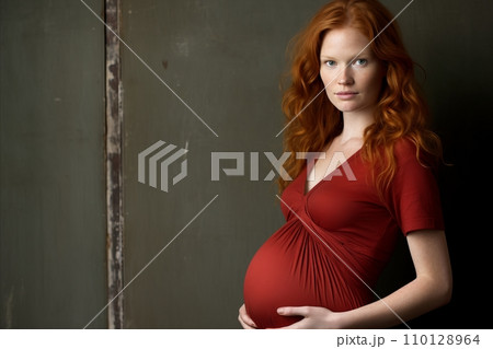 Radiant and Blissful Expecting Mother Cherishing the Precious Moments of Pregnancy 110128964