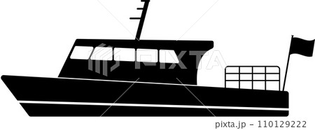 横から見た小型ボートのアイコン、透明背景 横から見た小型ボートのアイコン、透明背景 110129222