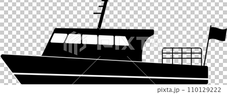 側面的小船圖標，透明背景 110129222