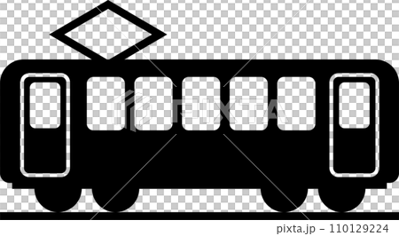 横から見た電車のアイコン、透明背景 110129224