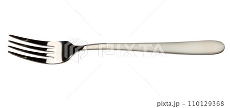 New stainless steel fork on a white isolated background New stainless steel fork on a white isolated background 110129368