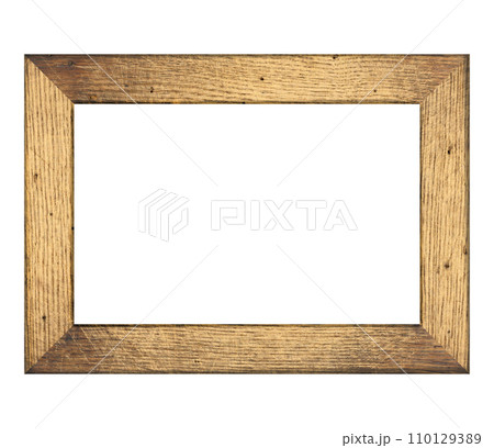 Old brown wooden frame for paintings and photos Old brown wooden frame for paintings and photos 110129389