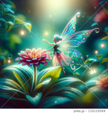 【お花の妖精　ガーベラ】イラスト　グラスアート　水彩画　原画 水彩画・原画「ガーベラの花とカクテルグラス」 | iichi 日々の