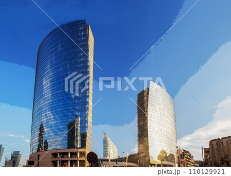 View on skyscrapers  in  BAM Tree Library Milan   district 110129921