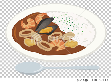 洋食_シーフードカレーライス(スプーン付き) 洋食_シーフードカレーライス(スプーン付き) 110130113