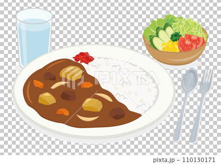 Western food_Curry rice set (with salad) 110130171