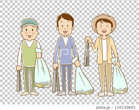 Picking up trash cleaning activities 110130605