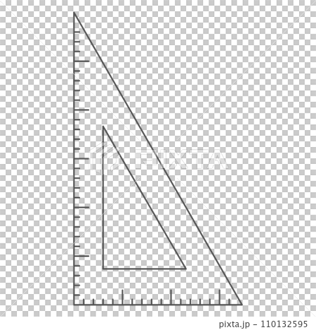 文房具の単品イラストアイコン 三角定規 文房具の単品イラストアイコン 三角定規 110132595