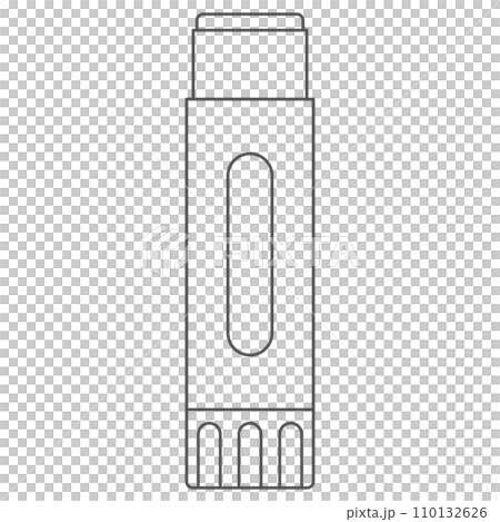 文房具の単品イラストアイコン スティックのり 文房具の単品イラストアイコン スティックのり 110132626
