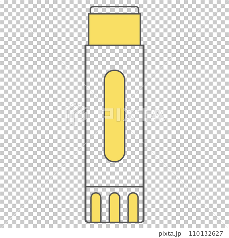 文房具の単品イラストアイコン スティックのり 文房具の単品イラストアイコン スティックのり 110132627