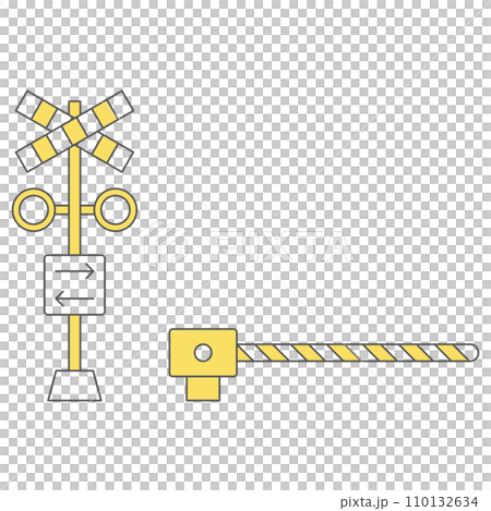 Station-related single illustration icon railroad crossing 110132634