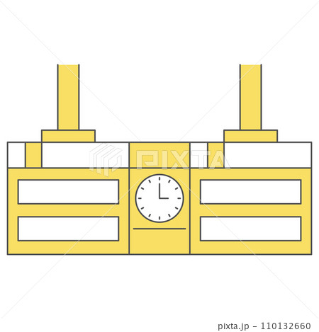 駅関連の単品イラストアイコン 電子掲示板 駅関連の単品イラストアイコン 電子掲示板 110132660