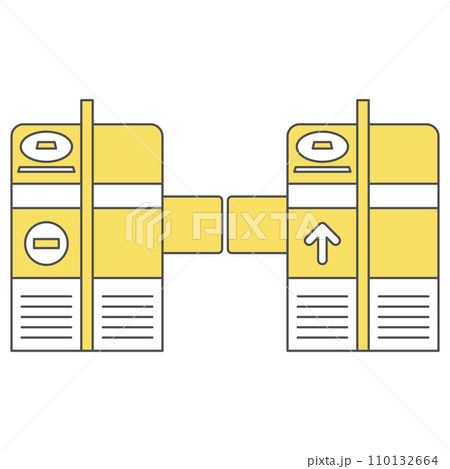 駅関連の単品イラストアイコン 改札 駅関連の単品イラストアイコン 改札 110132664