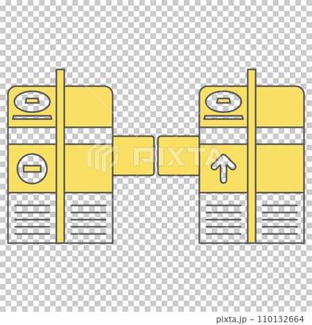 駅関連の単品イラストアイコン 改札 駅関連の単品イラストアイコン 改札 110132664